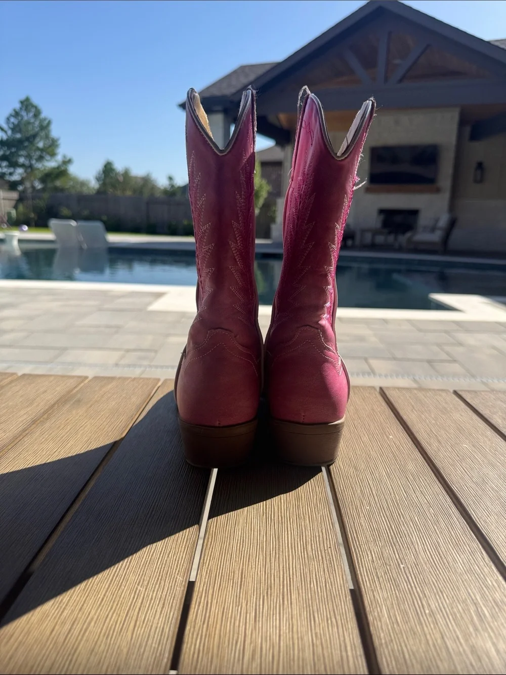 Kids Roper Pink Western-Style Combat Moto Boots